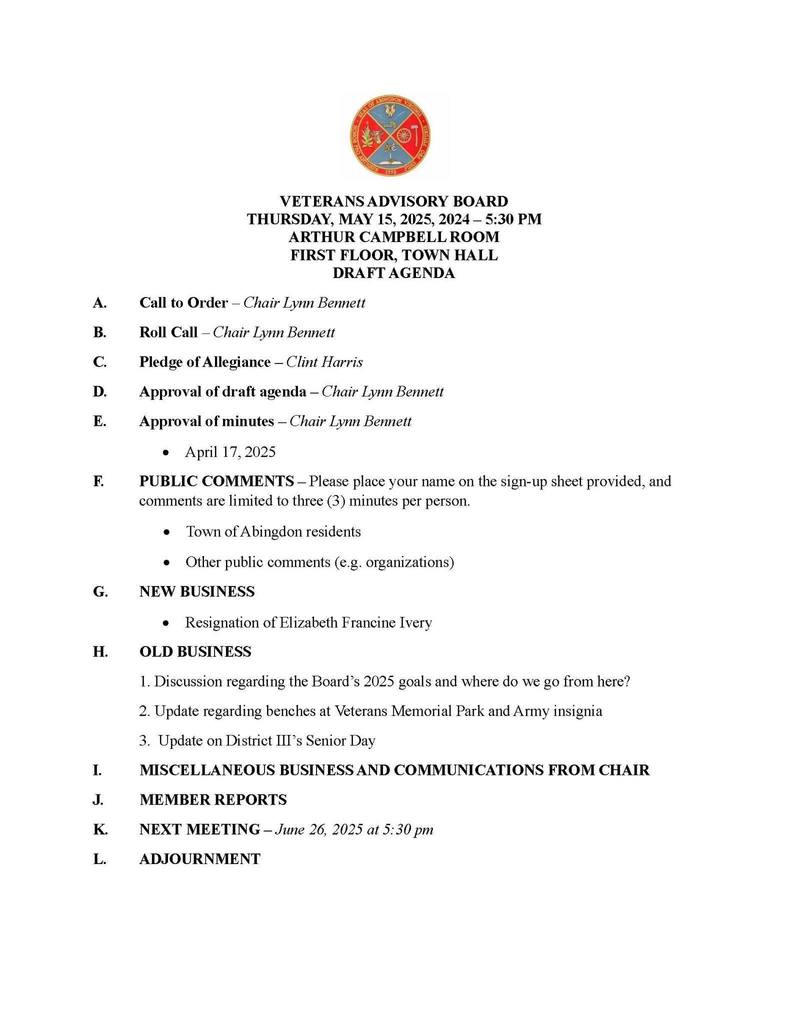 Veterans Advisory Board Meeting