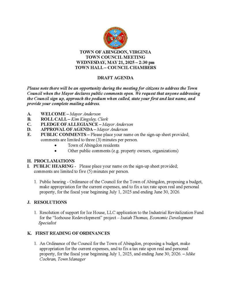 TC Agenda
