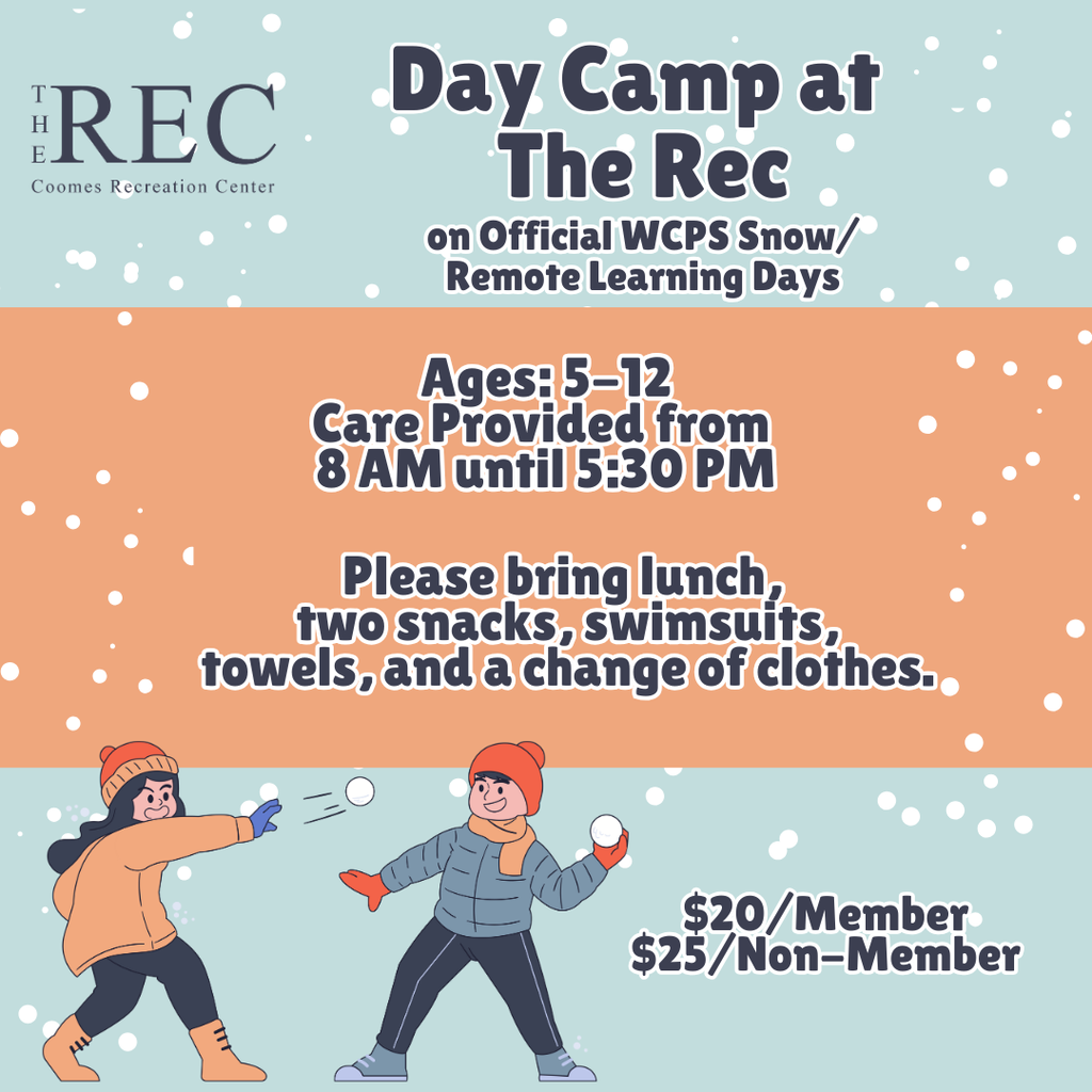 Join us. We have spots available to child care tomorrow 12/15/25! You will need to pack winter wear, 2 snacks, lunch and swim gear! Spots are limited.
