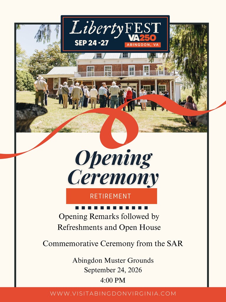 An event poster features a house with people standing outside. Text reads "Opening Ceremony" and "Retirement".