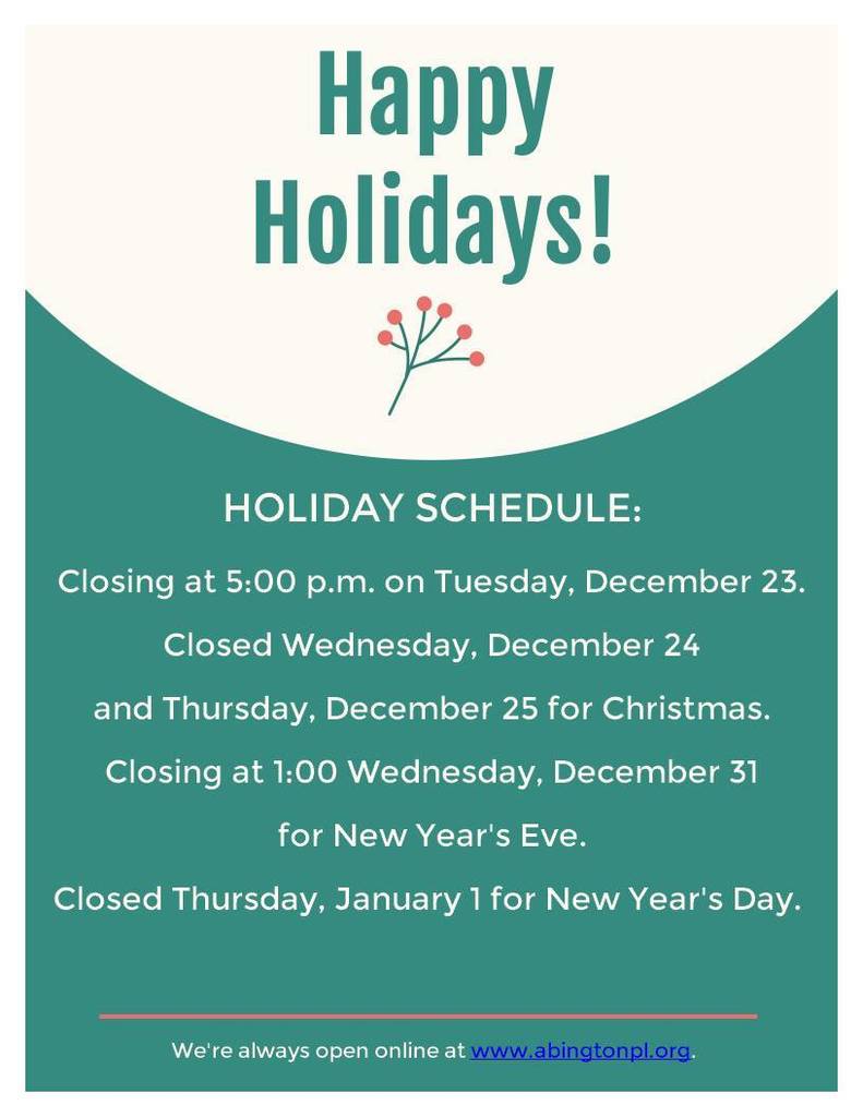 holiday hours