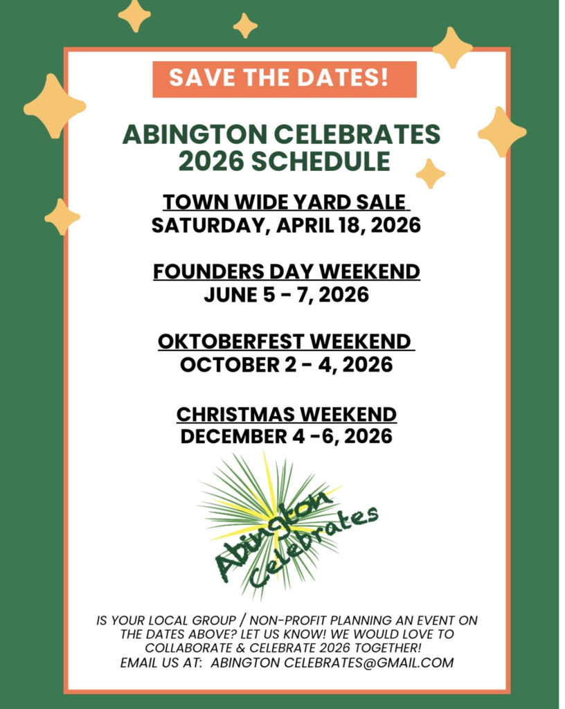 abington celebrates 2026 schedule