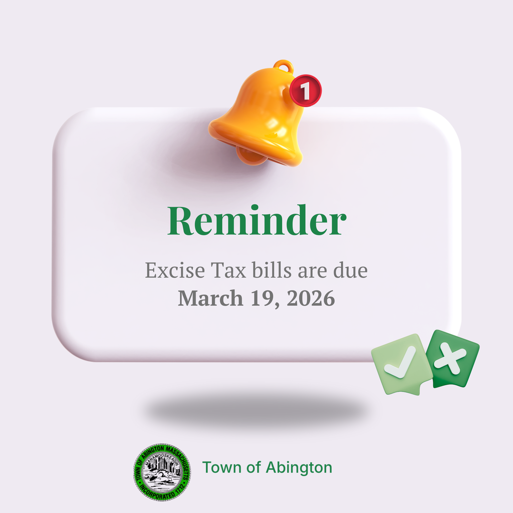 Excise Tax bills are due March 19, 2026