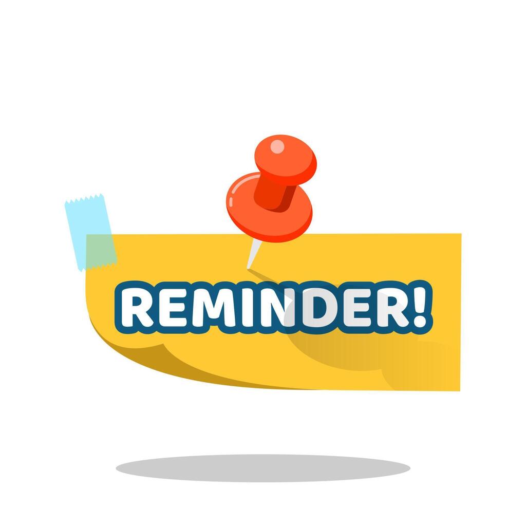 reminder note with push pin