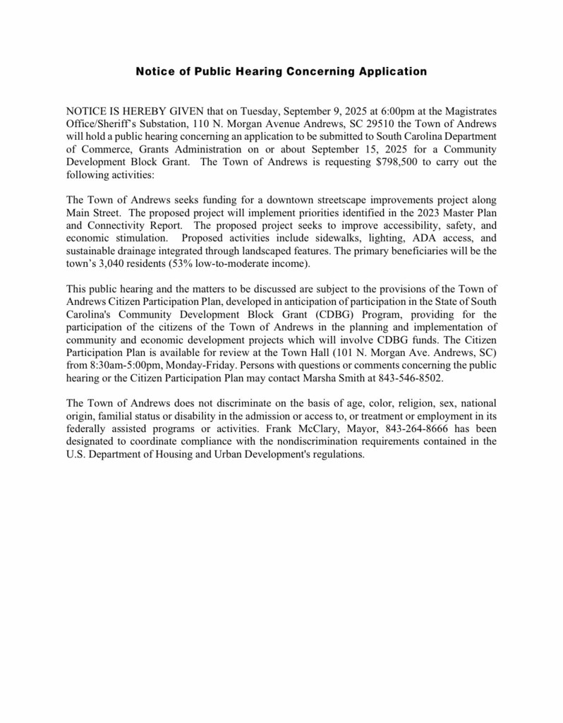 CDBG PUBLIC HEARING NOTICE