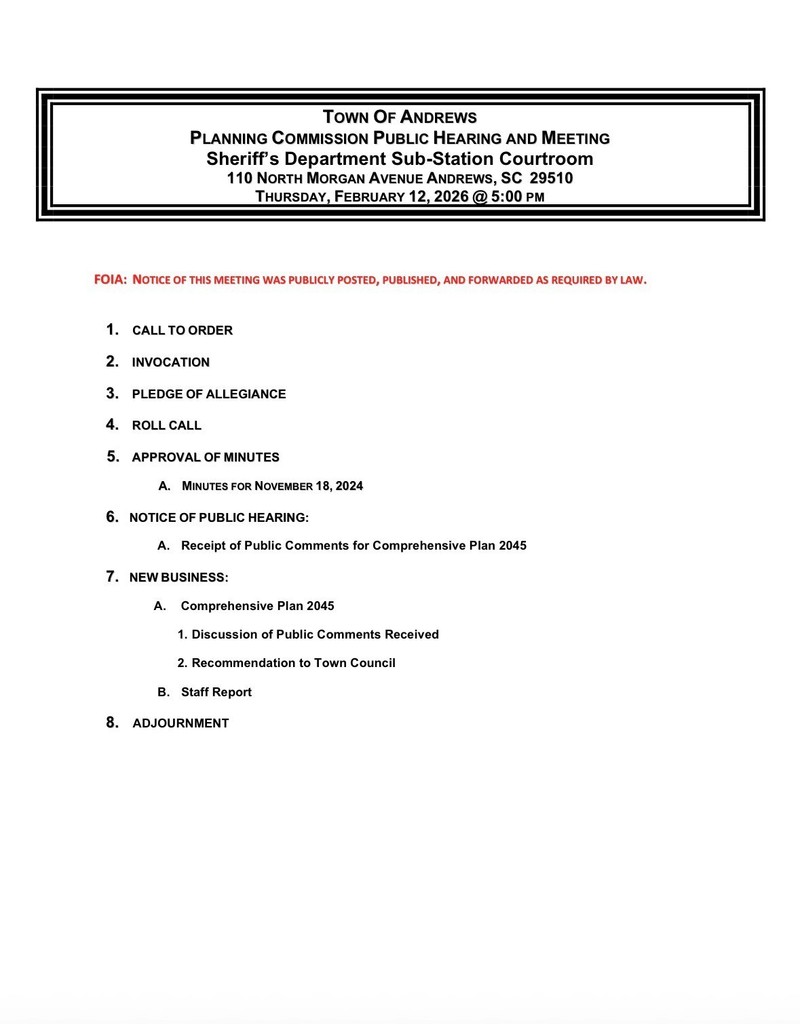 February 12, 2026 Planning Commission Public Hearing and Meeting  