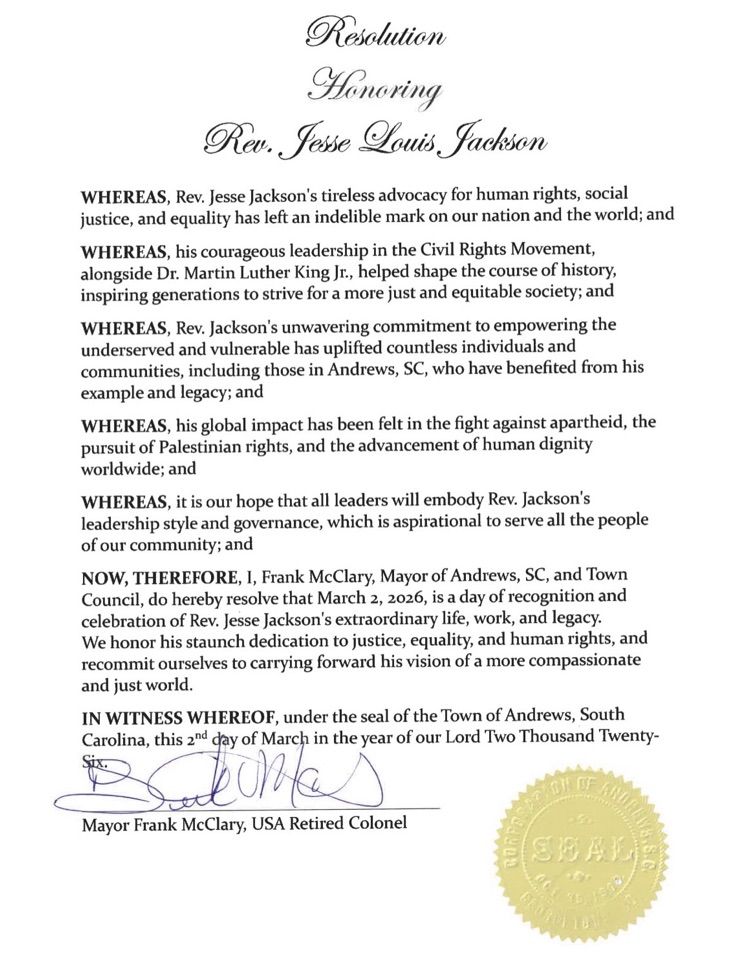 Resolution for Rev. Jackson