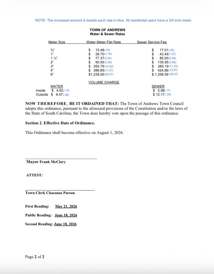 Modified Water and Sewer Rates page 2