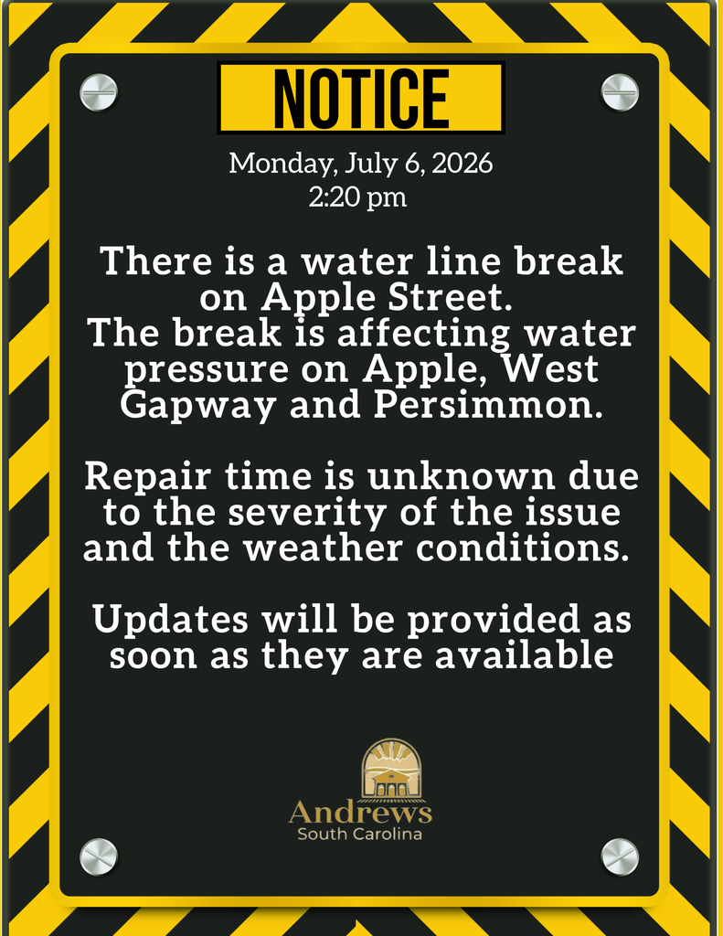 Water line break on Apple Street