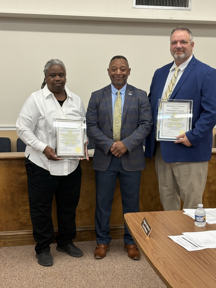 Major Chandler, Mayor McClary, and Chief Chandler
