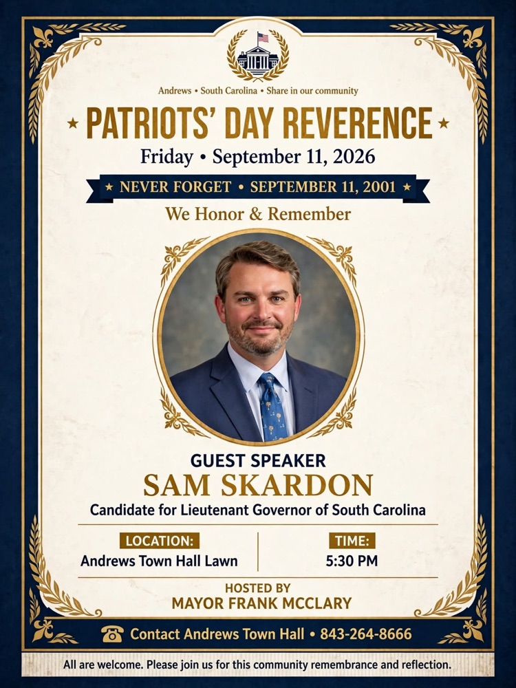 Patriots’ Day of Reverence, Friday, September 11, 2026, at 5:30 pm