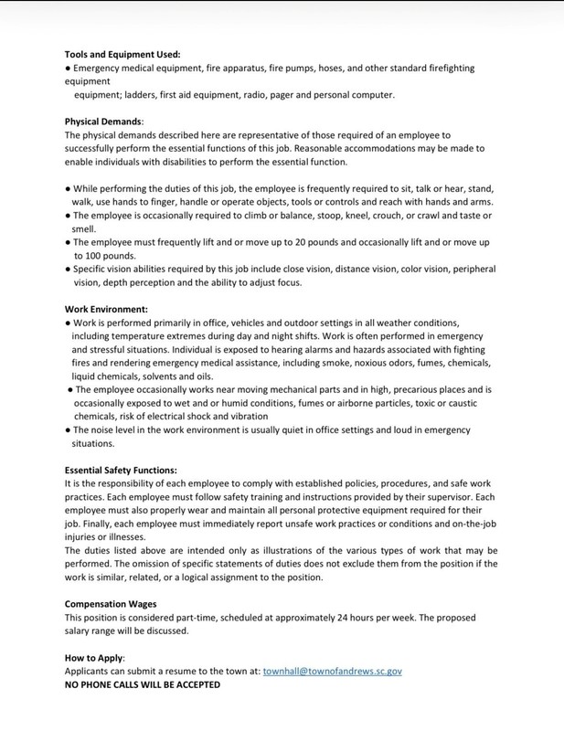 Fire Chief Job Posting