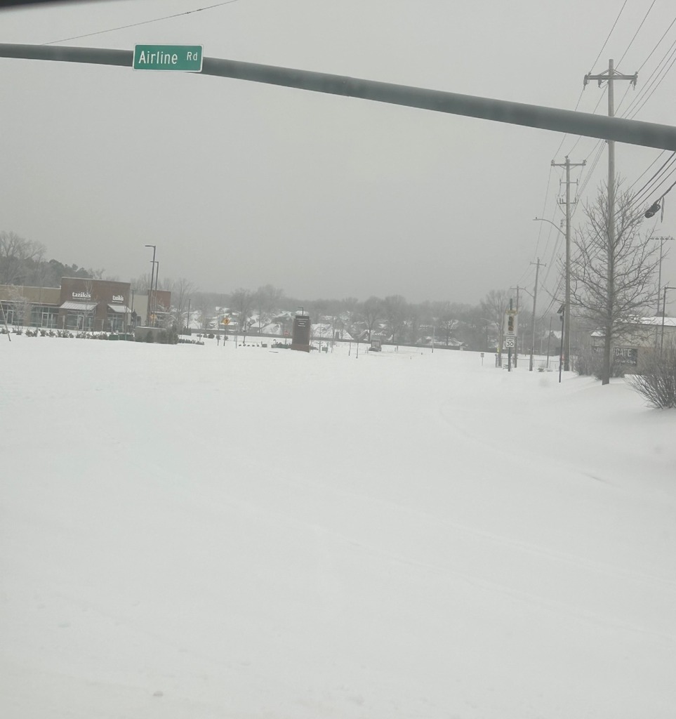 Picture of snow covered Milton Wilson look west from Airline Rd
