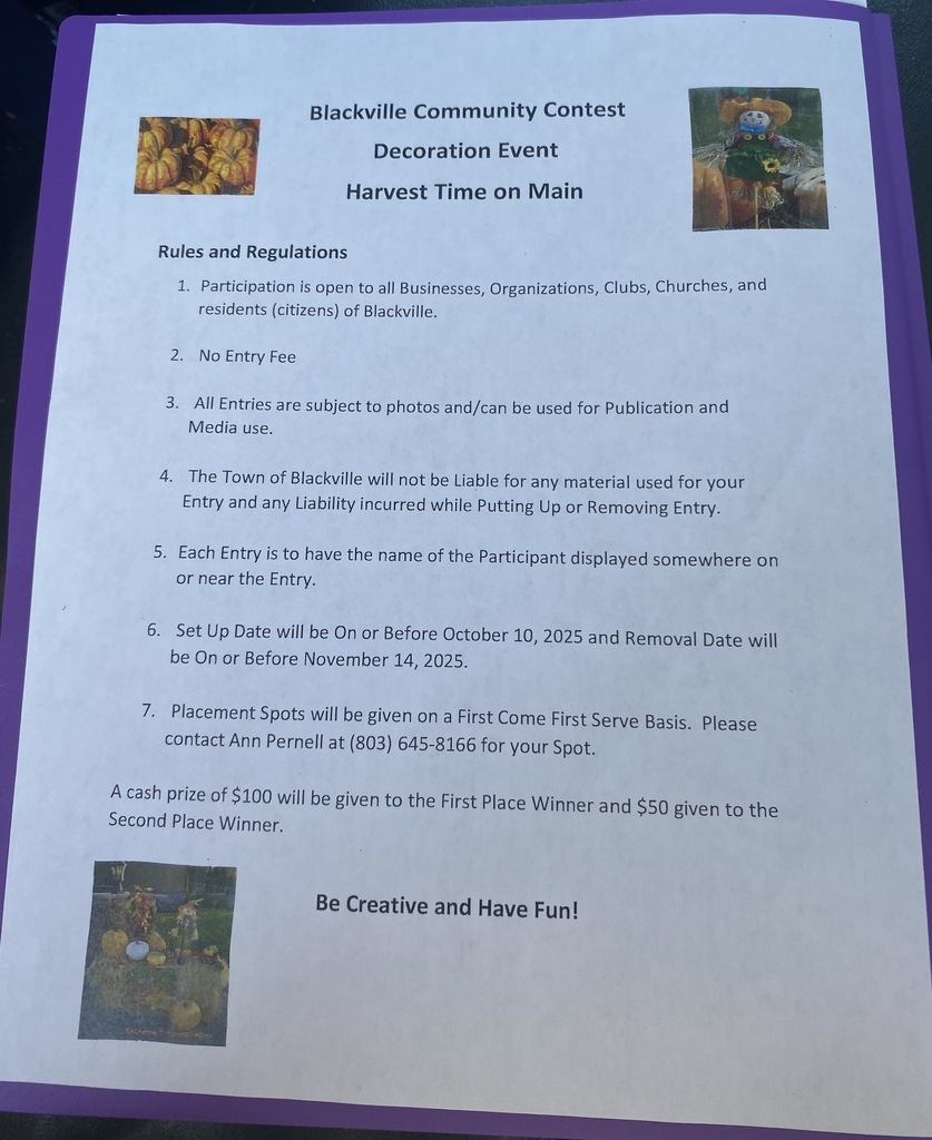 BLACKVILLE COMMUNITY CONTEST