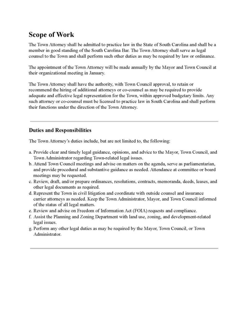 Request for Town Attorney Proposal ( FRP)