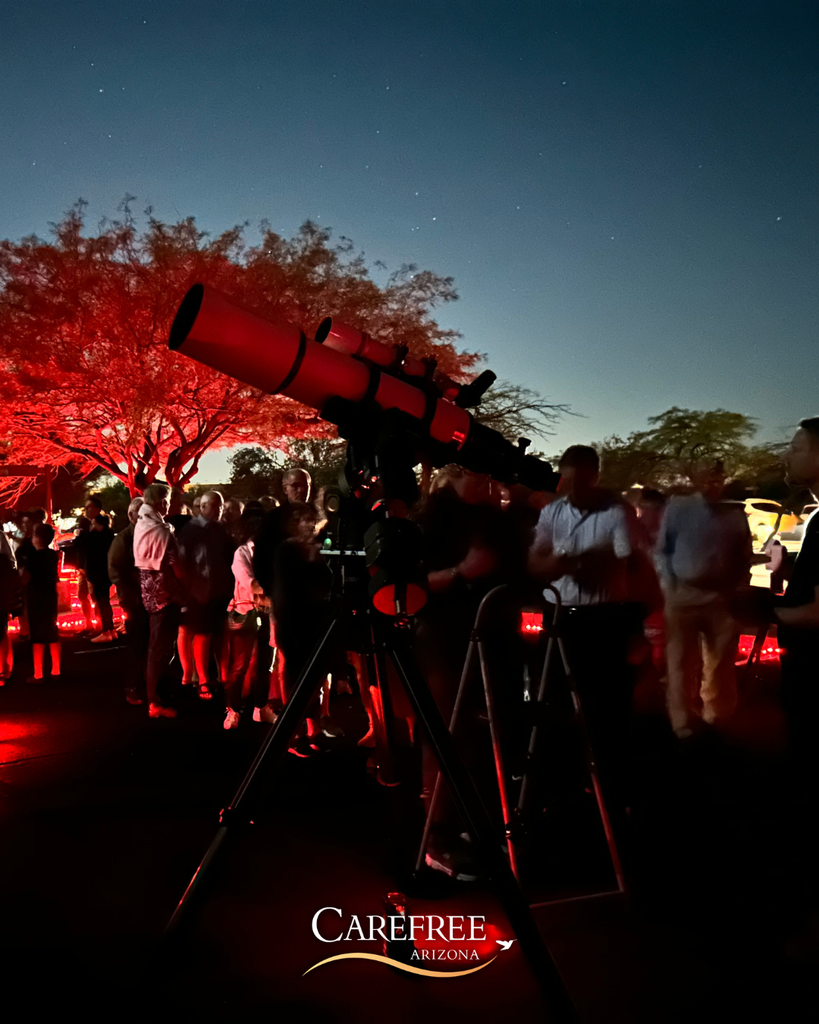 Groups lined up for telescopes