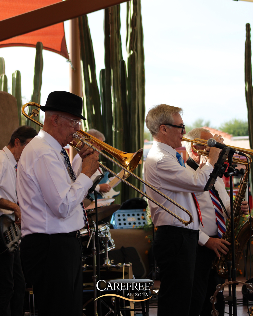 Men on brass instruments