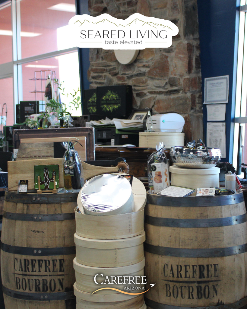 Culinary goods on barrels