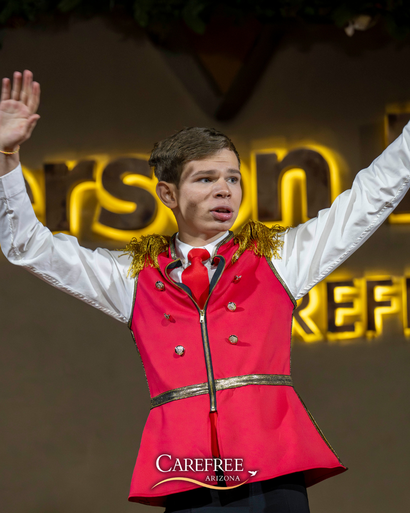 Young man dancing on stage