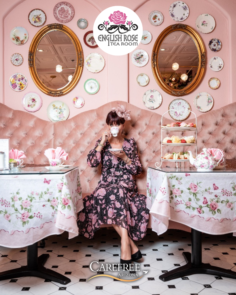 Jo Gemmill in the English Rose Tea Room