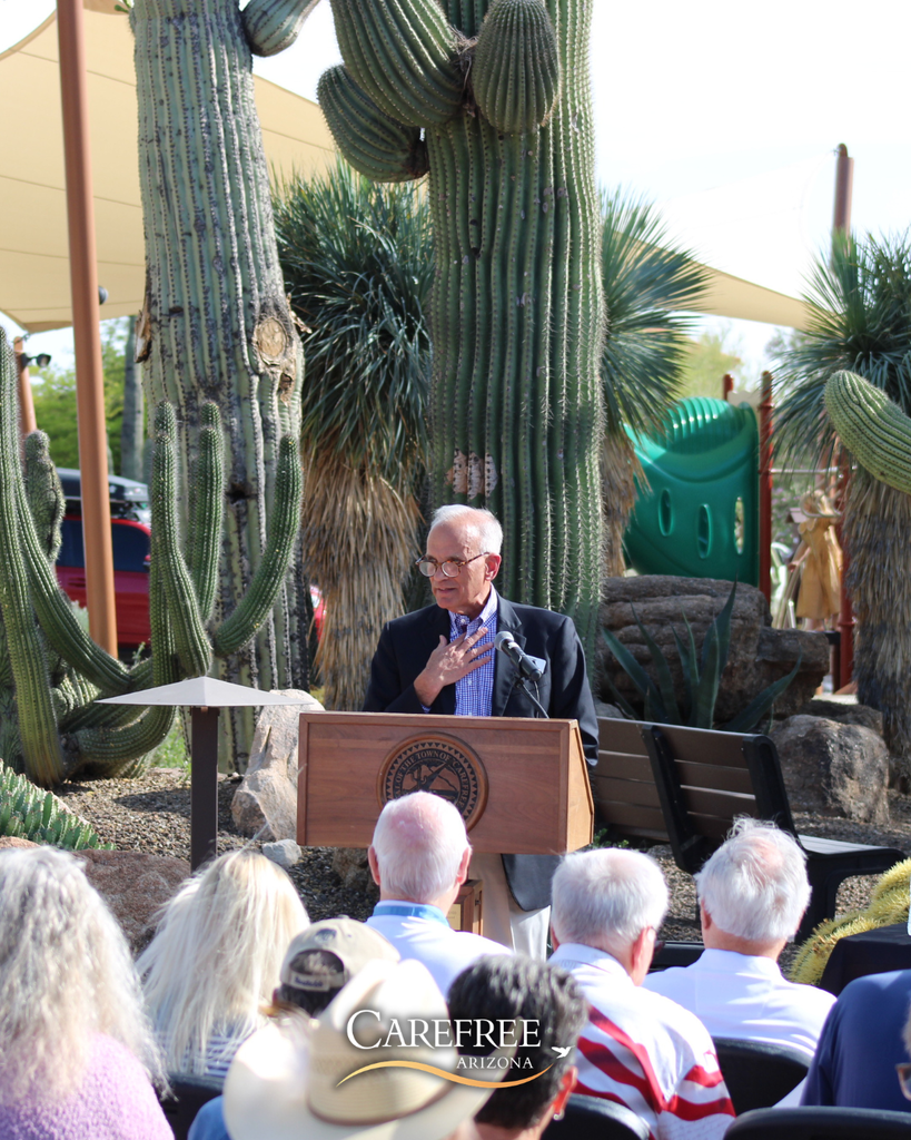 Mayor talking to a crowd