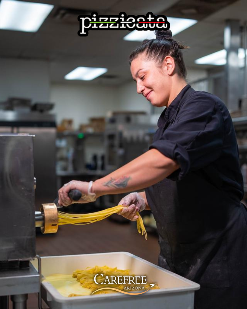 Woman making handmade pasta