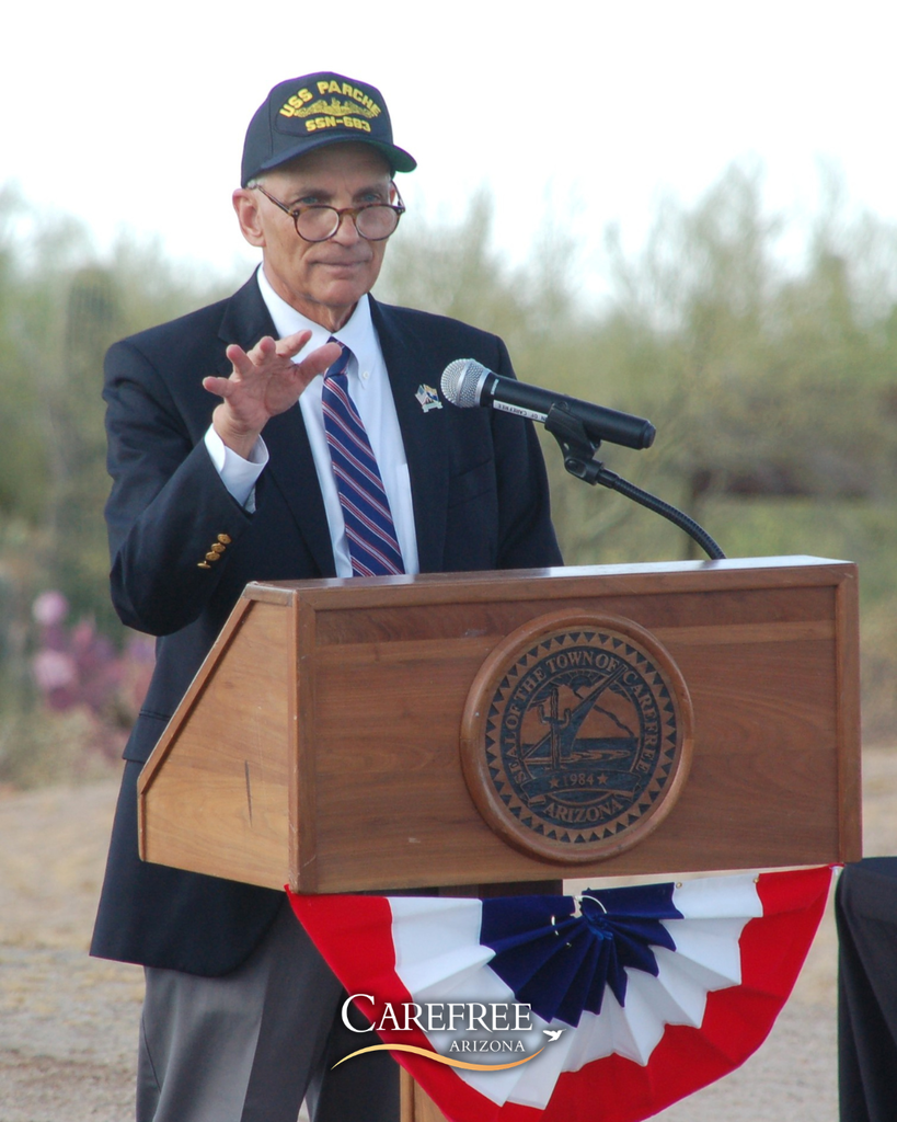 Mayor speaking to crowd
