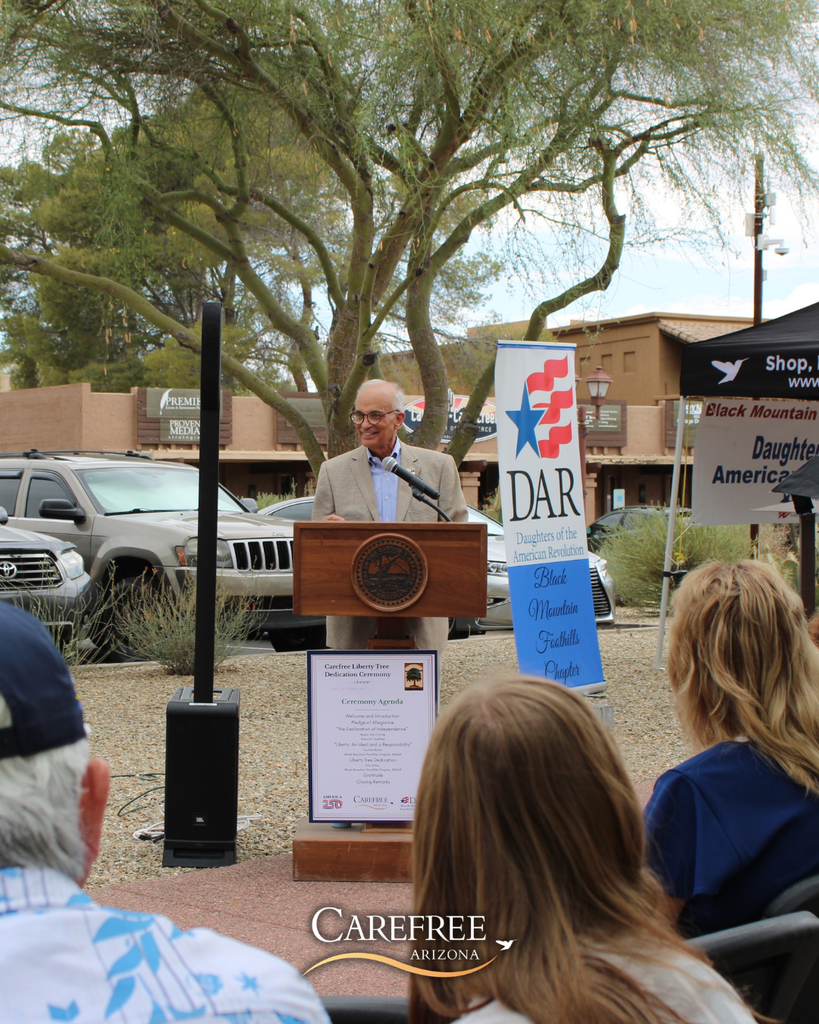 Mayor John Crane speaking to audience