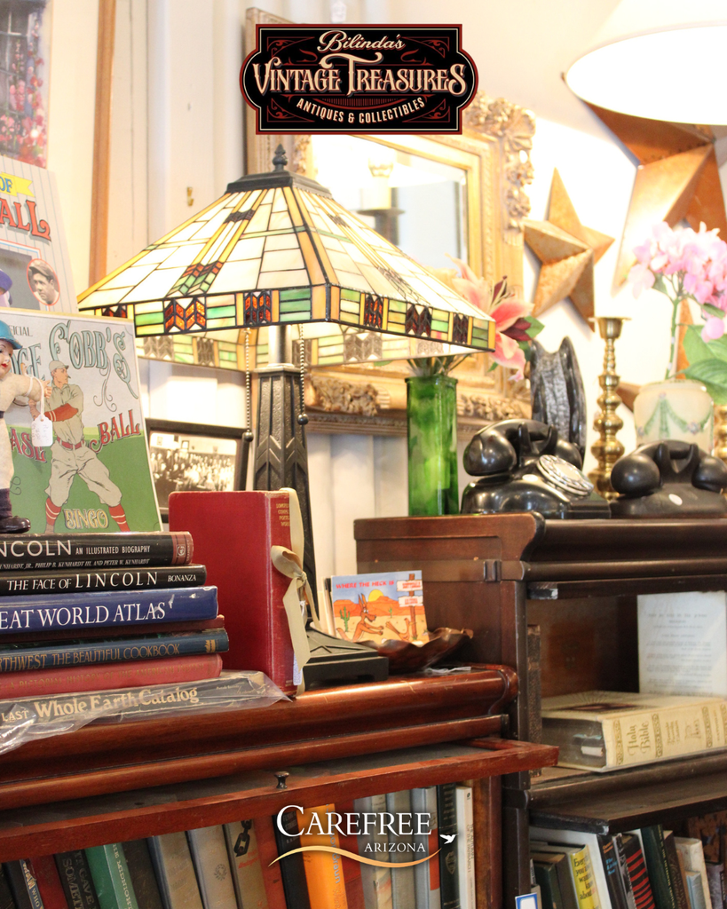 Antique lamp and books