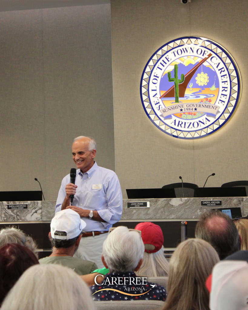 Mayor John Crane speaking to crowd