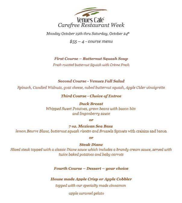 Venue's Cafe Menu