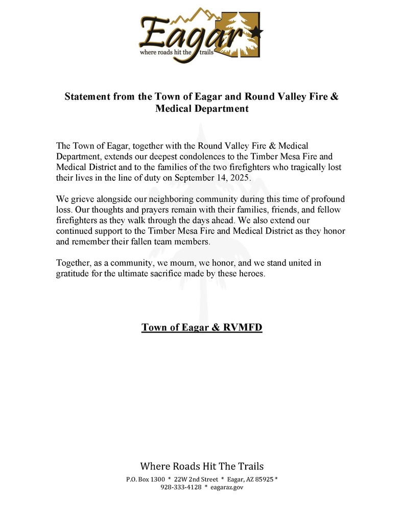 Timber Mesa Condolence Statement