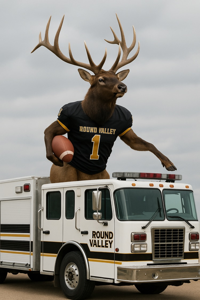 elk on fire truck