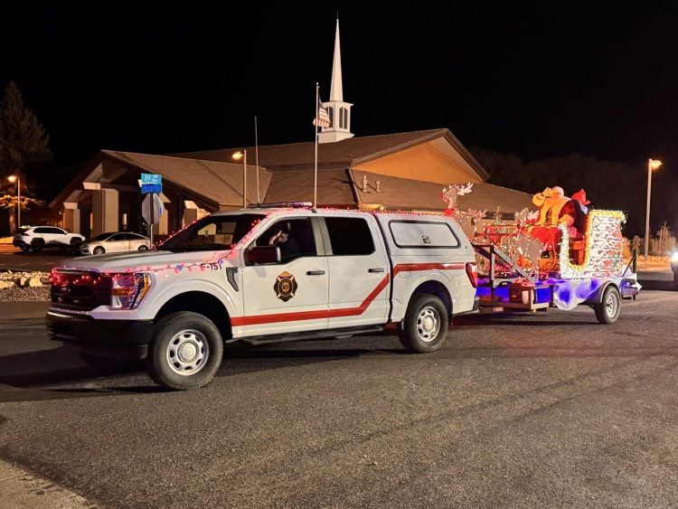 Santa with fire dept
