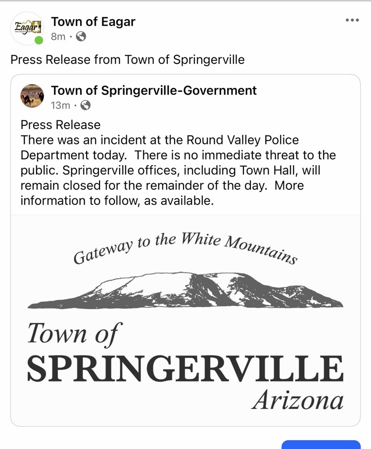 press release from Springerville