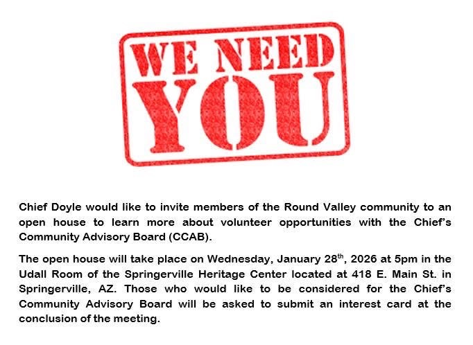 Chiefs Community Advisory Board flyer