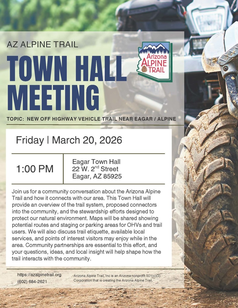 AZ Alpine Trail Town Hall Eagar Flyer