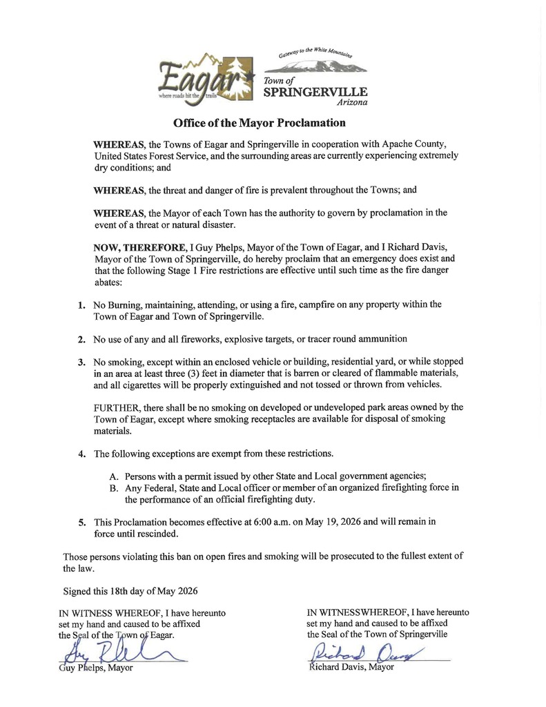 Fire Restrictions Stage 1 