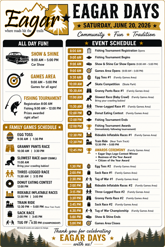 Eagar Days Schedule 