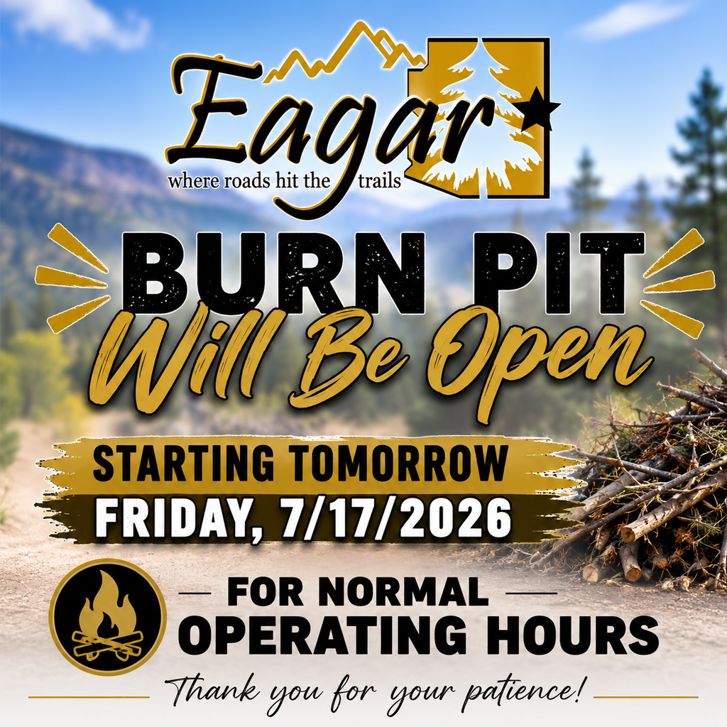 Burn pit will be open starting tomorrow 7/17/26