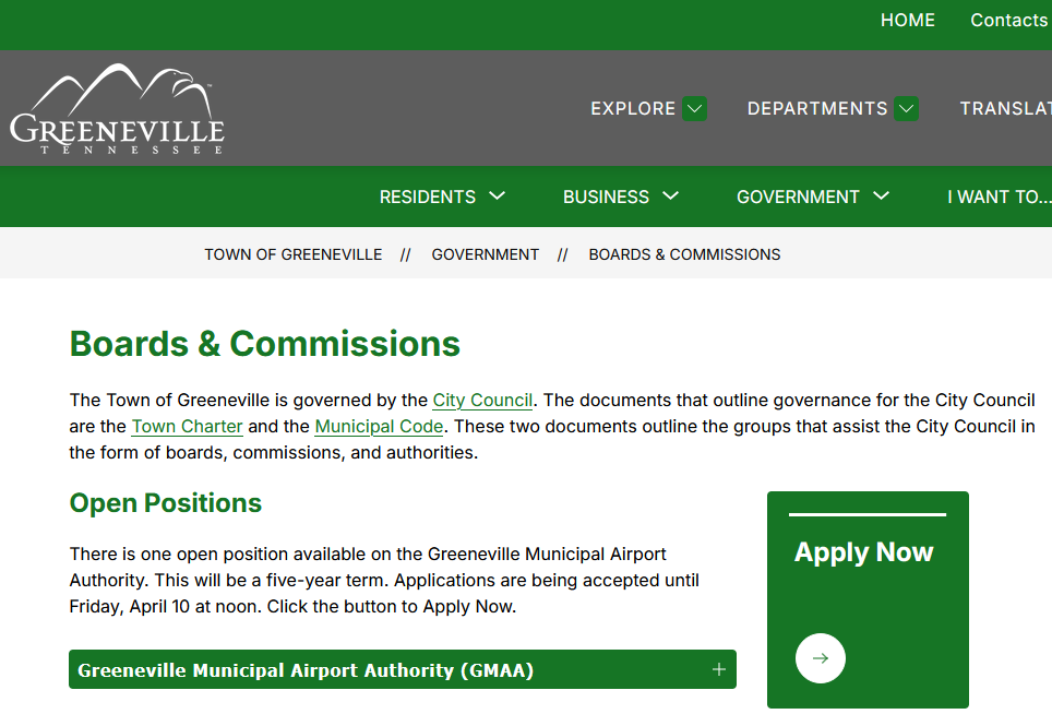 Airport Authority open position