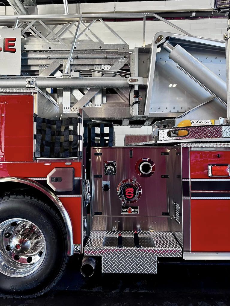 Side view of Tower 3 ladder truck