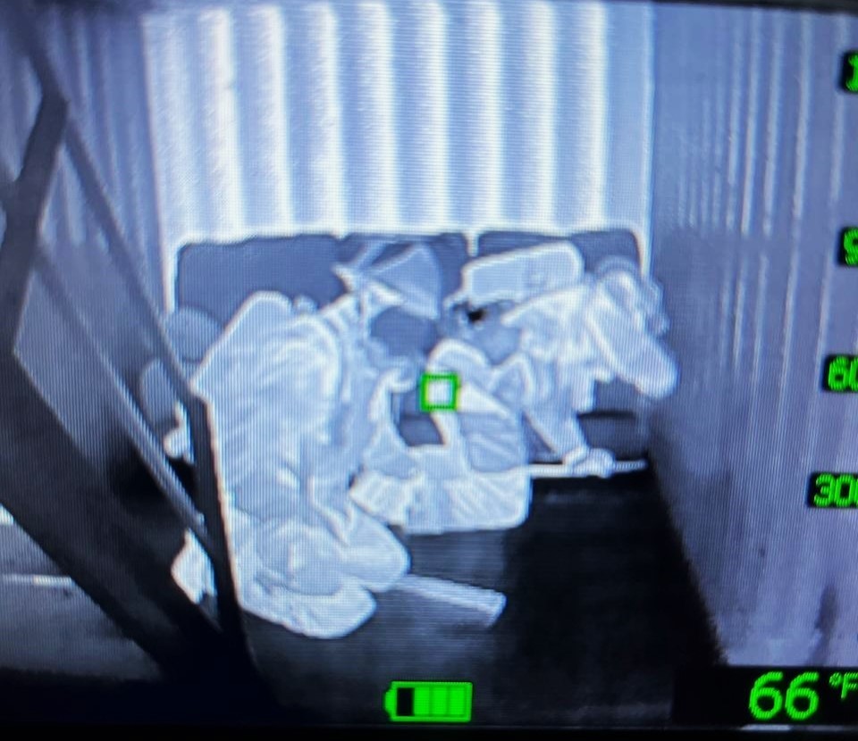 Thermal imaging view of the search drill