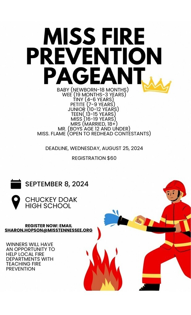 Miss Fire Prevention flyer