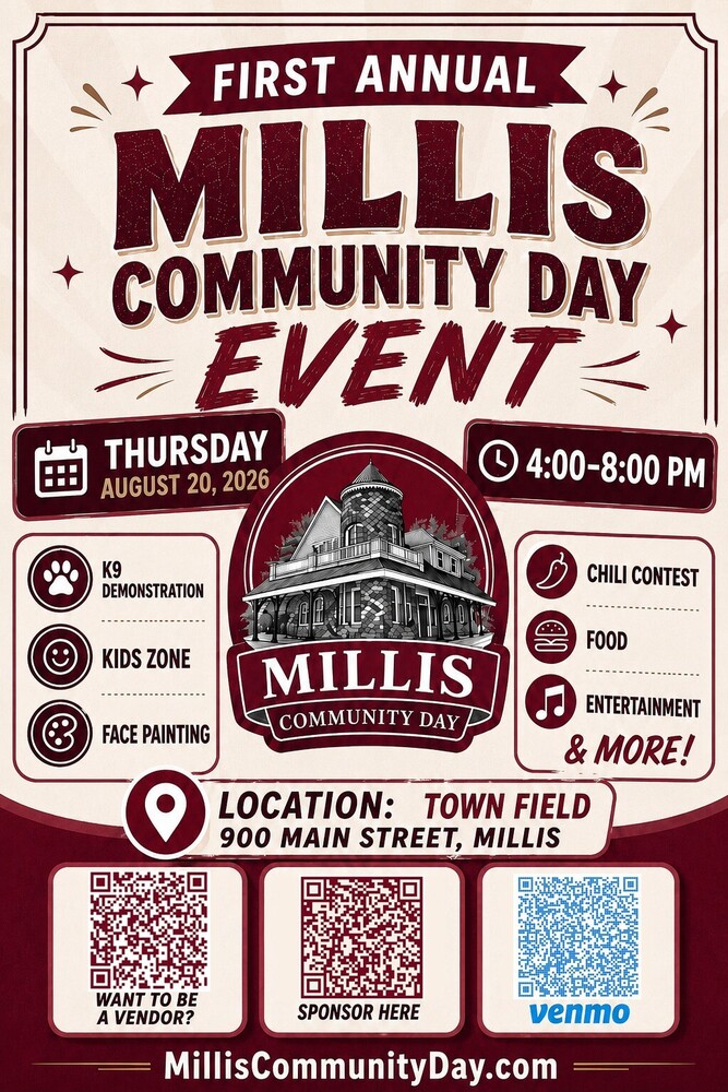 First Annual Millis Community Day Event Poster