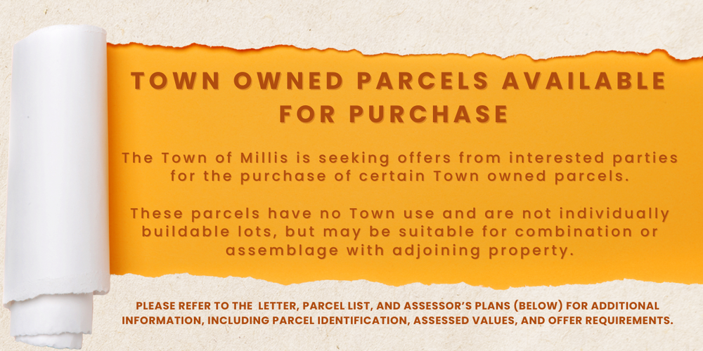 Town owned parcels available for purchase