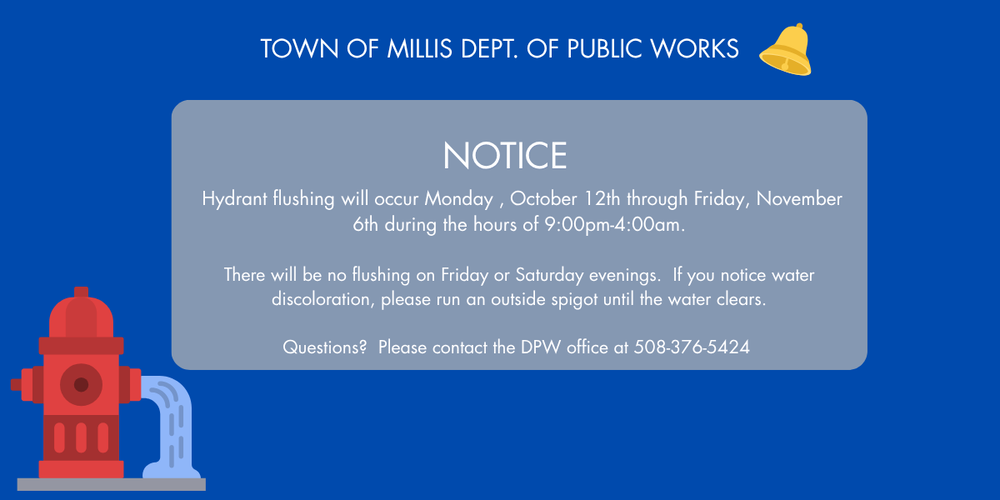 Hydrant flushing 10/12 through 11/6