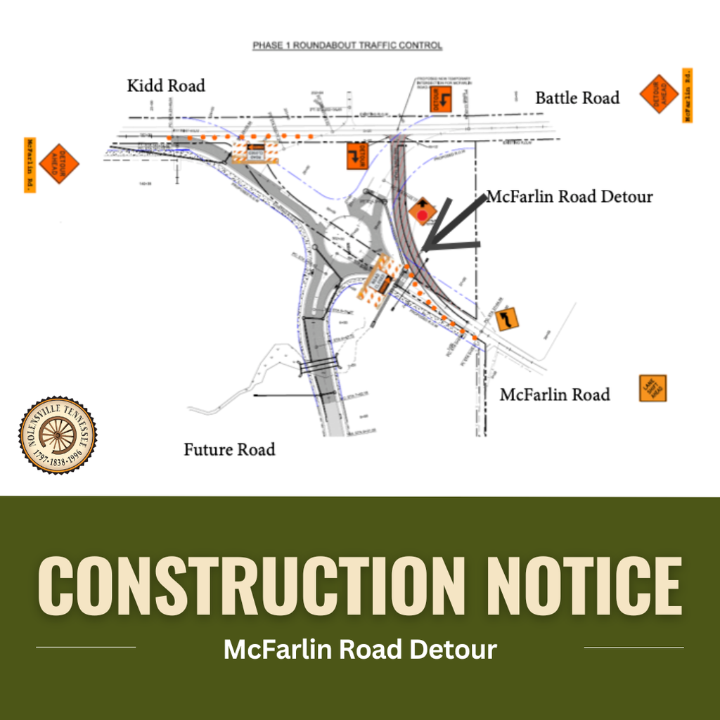 Construction Notice - McFarlin Road Detour 