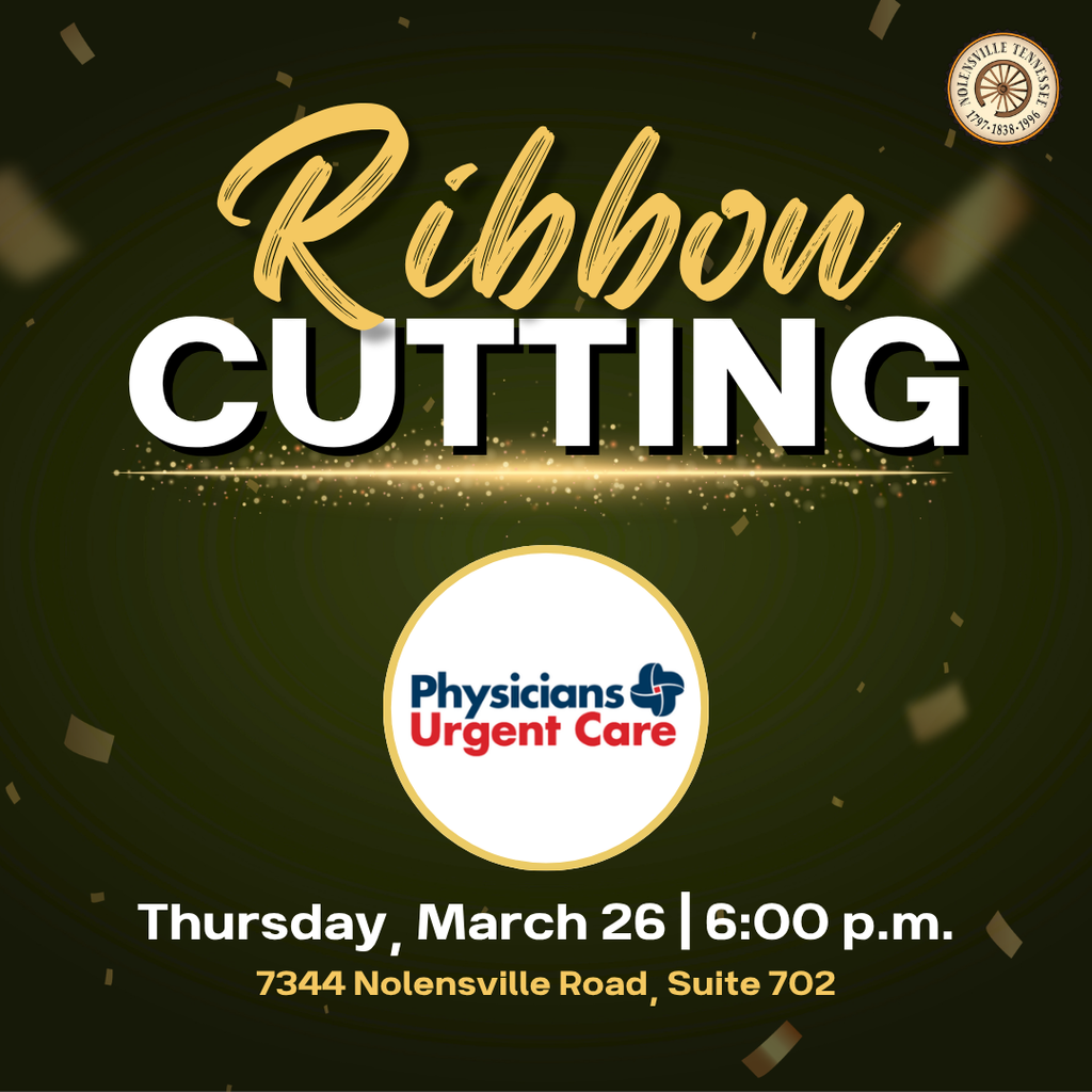 Ribbon Cutting for Physicians Urgent Care on Thursday, March 26 at 6:00 p.m.