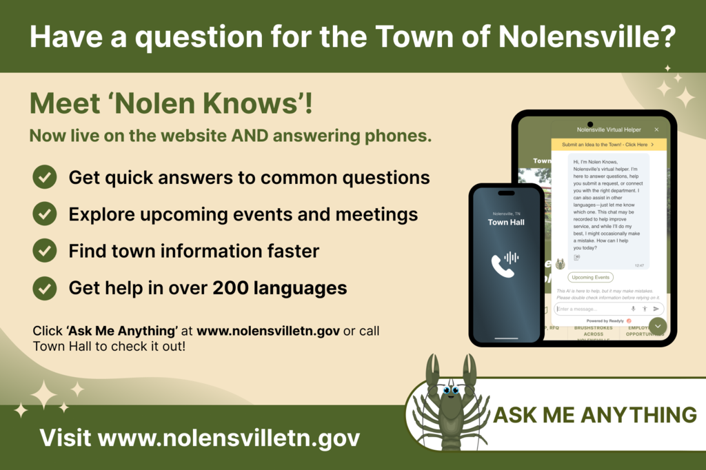 Meet Nolen Knows, the Town of Nolensville’s new 24/7 AI-powered assistant